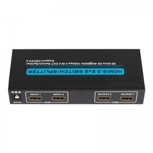 V2.0 HDMI 2x2 switch \/ splitter stöd 3D Ultra HD 4Kx2K @ 60Hz HDCP2.2
