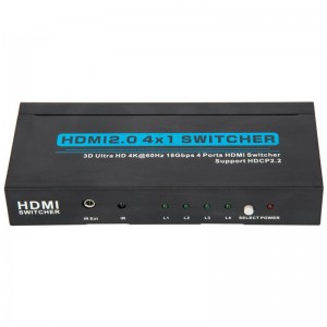 V2.0 HDMI 4x1 Switcher Support 3D Ultra HD 4Kx2K @ 60Hz HDCP2.2