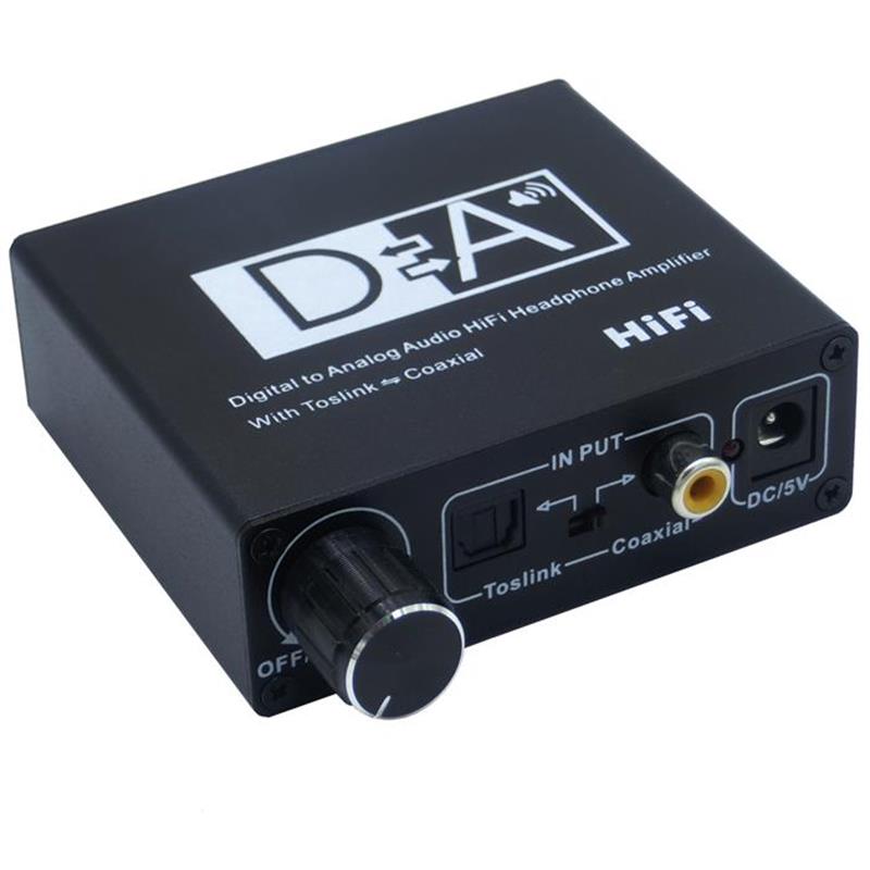 Digital till analog ljud HiFi-hörlurarförstärkare med Toslink koaxial ljud