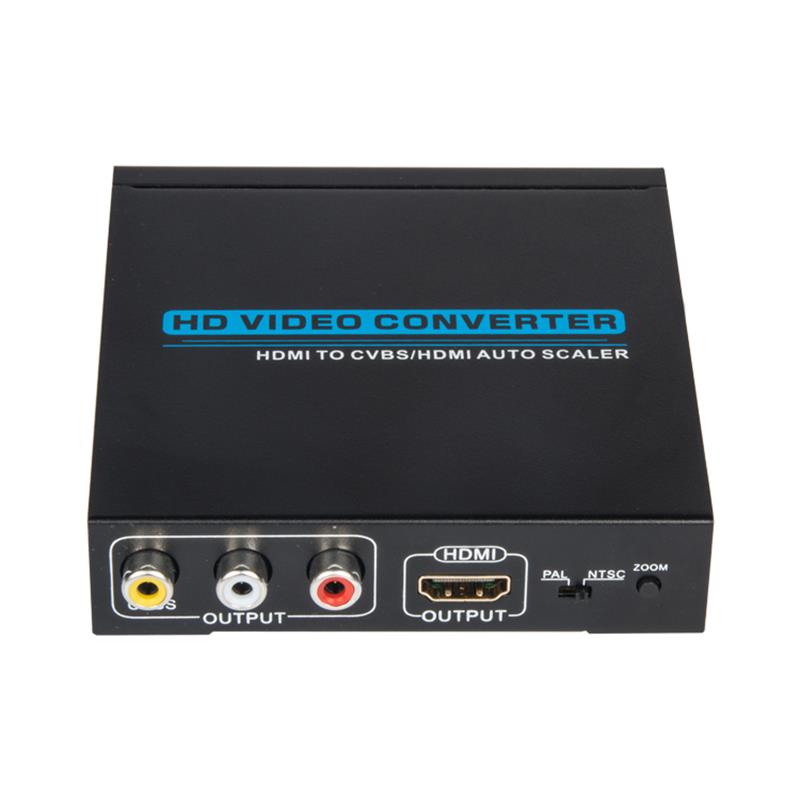 HDMI TILL CVBS \/ AV + HDMI CONVERTER Auto Scaler 1080P