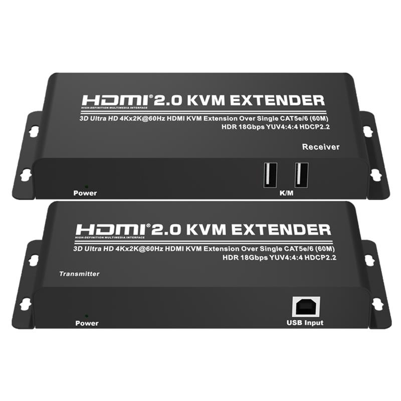 HDMI 2.0 KVM Extender 60m över Single CAT5e \/ 6 stödjer Ultra HD 4Kx2K @ 60Hz HDCP2.2
