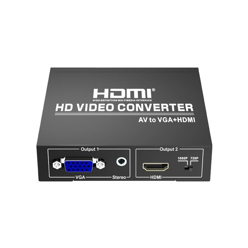 AV till VGA + HDMI Converter Up Scaler 720P \/ 1080P